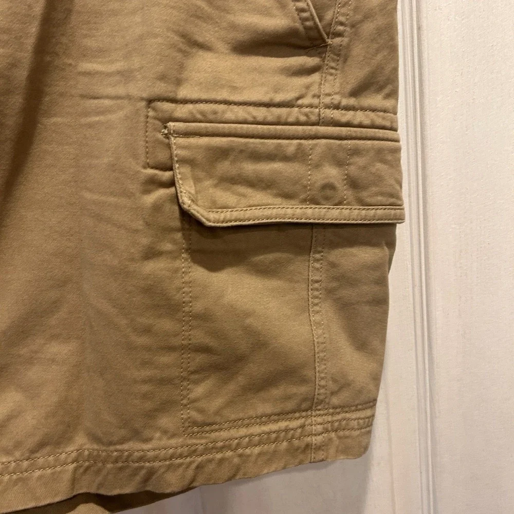 Timberland Mens Cargo Shorts Khaki Tan Cotton‎ Twill Size 38 Outdoor Utility Y2k